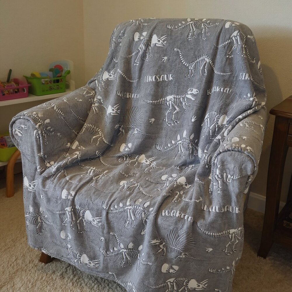 Gray Blanket Flannel 50"x60" Soft Cozy Throw for Kids